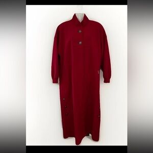 VTG Geiger Wool Burgundy Button-Front Trench Coat - 38EU/8US